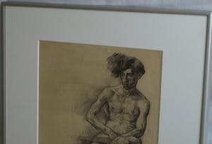 Johannes Hendricus Jurres - Tekening , Naakte man – gesigneerd & ingelijst – ca 1930 kopen? Bied vanaf 125!