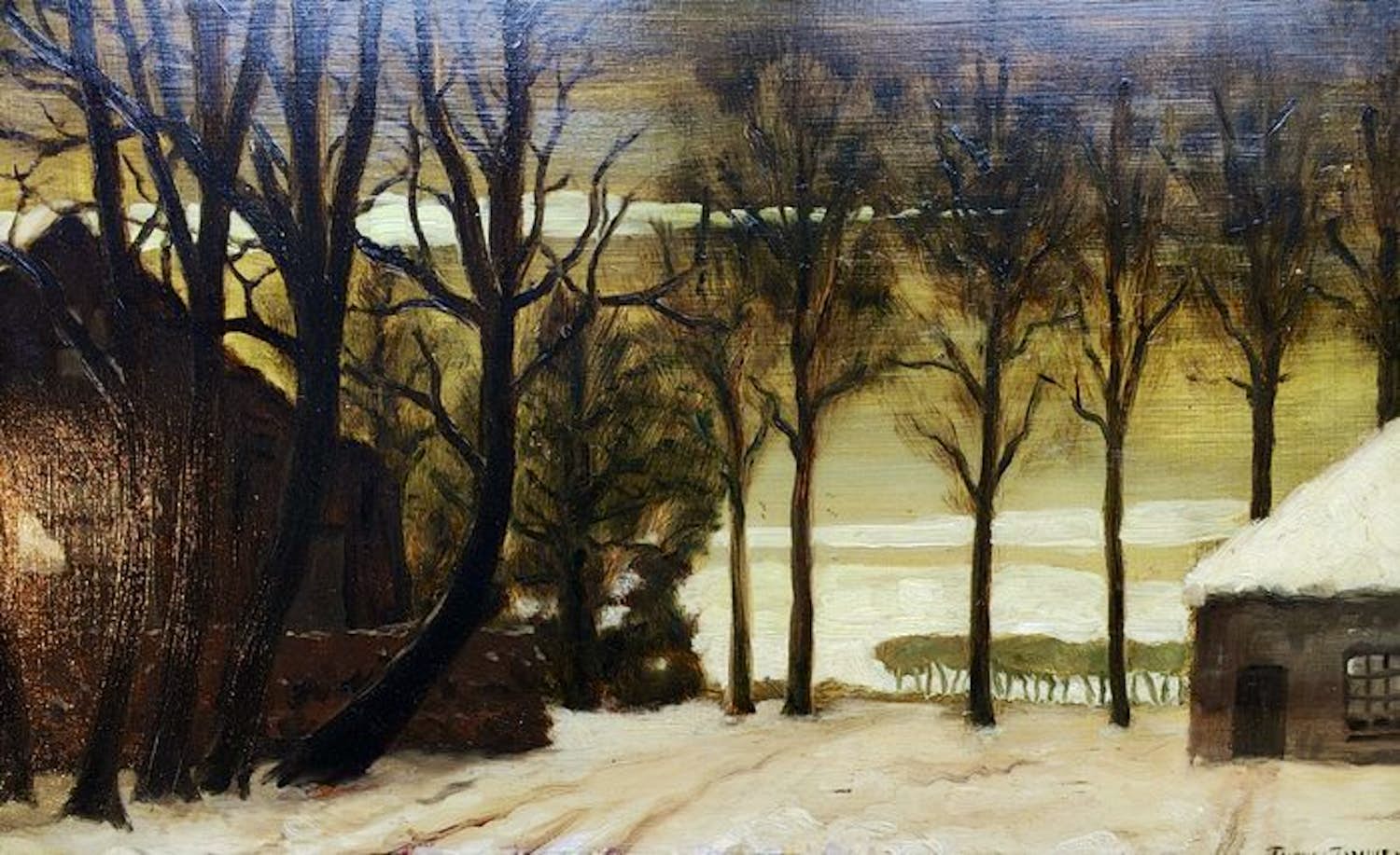 Jac Zwijsen - Hollands winterlandschap - Olieverf op paneel kopen? Bied vanaf 30!