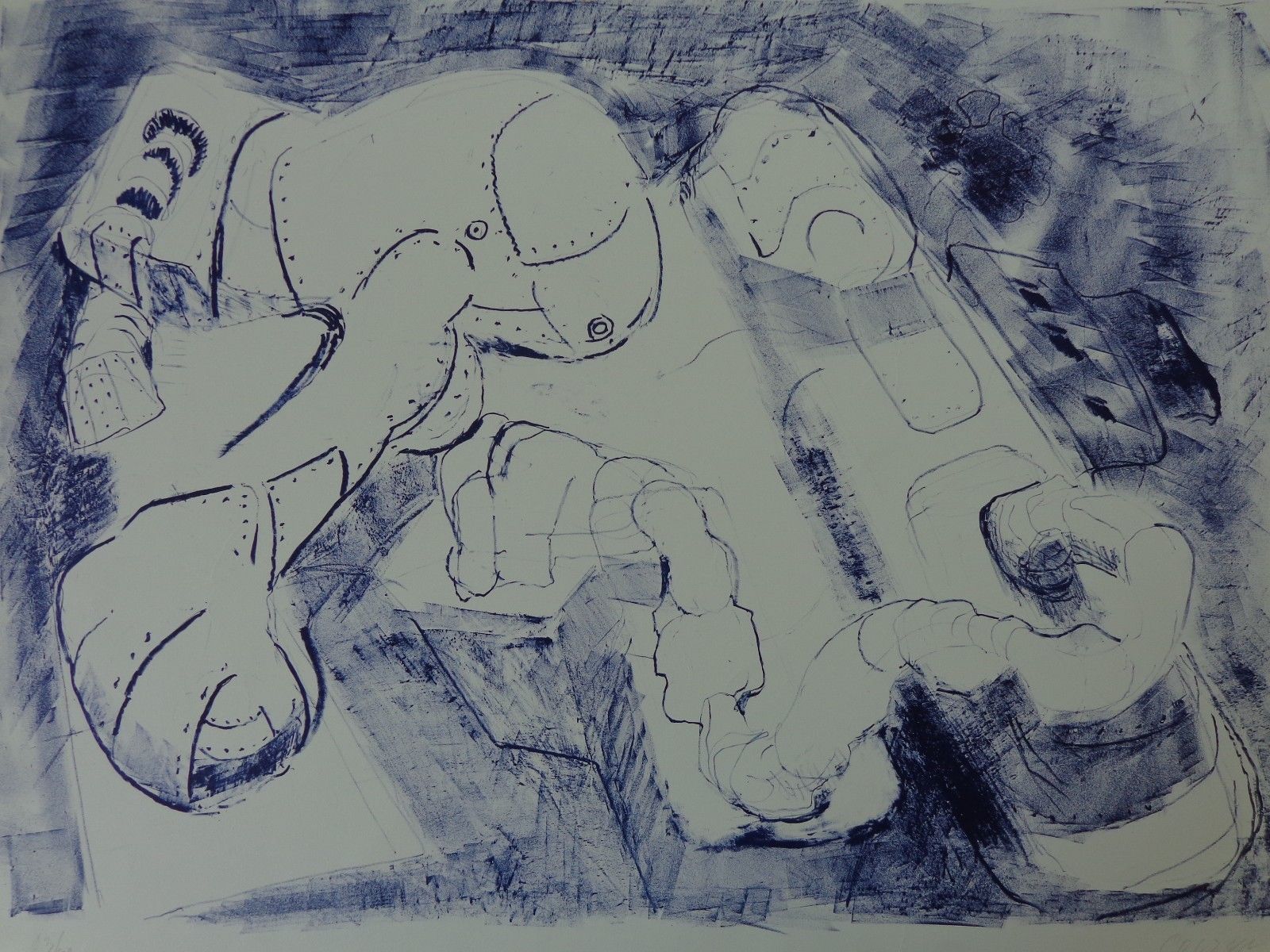 Wessel Couzijn - KONSTRUKTIE / KLEURLITHO / 56x75cm / SIG kopen? Bied vanaf 50!