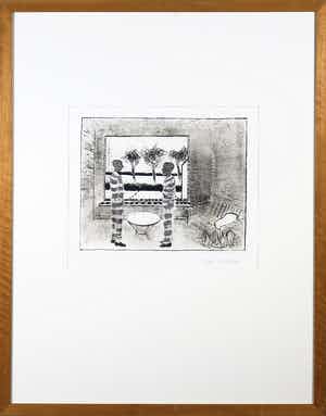 Roger Raveel - Ets, Neen, dit zijn geen gevangenen - Ingelijst verkocht voor € 600!