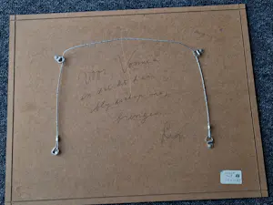 Lex Goudsmit - bijzondere gem. techniek (aqua,inkt,zand) van deze bekende acteur "voor Vonnie" kopen? Bied vanaf 50!