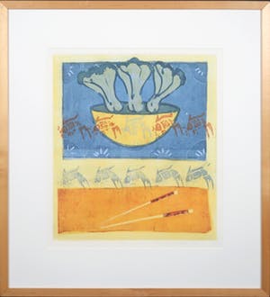 Lukie de Bree - Zeefdruk, Shanghai Paksoi - Ingelijst kopen? Bied vanaf 35!