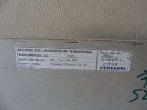 Marijke de Wit - Ets, "Bloem stilleven". kopen? Bied vanaf 20!