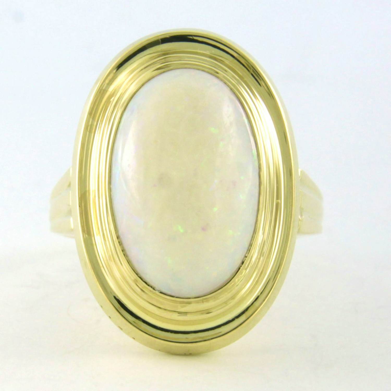Buy 14k geel gouden ring bezet met een opaal - 5.0 gram - ringmaat 17.5(55)? Bid from 360!