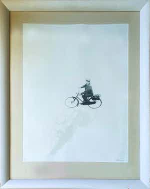 Cole Morgan - Man op fiets - ingelijst verkocht voor € 155!
