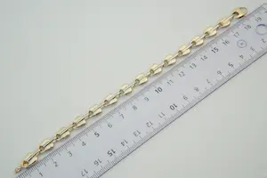 68 - Aparte 14Krt bicolor gouden unisex armband -  fantasie schakel - gekeurd kopen? Bied vanaf 480!