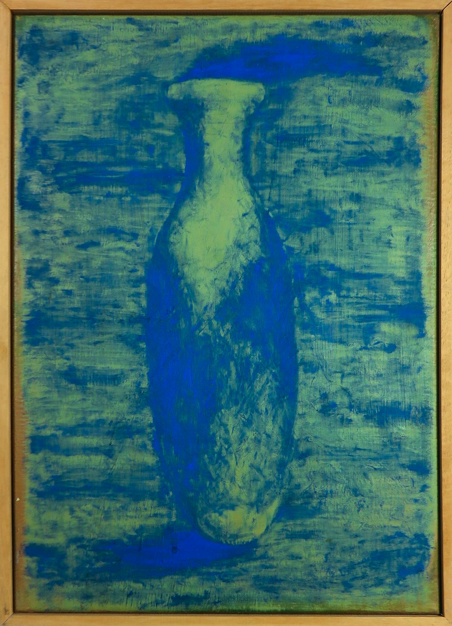 Sepp Schueler - Acryl op doek, Zonder titel I (Stilleven met fles) - Ingelijst kopen? Bied vanaf 100!