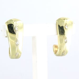 BWG gele oorbellen met single cut geslepen diamant 0,03ct - F/G - VS/SI kopen? Bied vanaf 65!