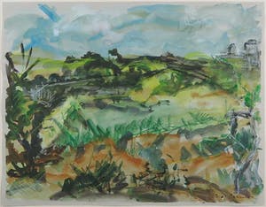 Miep de Leeuwe - Aquarel, Duinen bij Ashkalon, Israël - Ingelijst kopen? Bied vanaf 40!