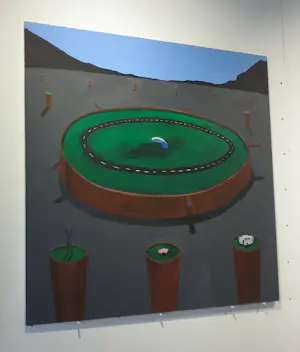 Paul Nassenstein - Acryl op doek, Verkeerslandschap (Zeer groot!) kopen? Bied vanaf 900!