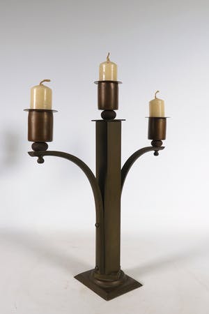 Nieuwe Kunst - 2 koperen Art Deco kandelaars kopen? Bied vanaf 35!
