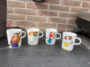 Arzberg - Bekers (4) Porselein - Die Schöne und der Rabe kopen? Bied vanaf 40!