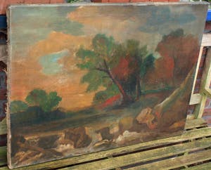 Niet of onleesbaar gesigneerd - Olieverf op doek , Bergense School? , “Landschap“ kopen? Bied vanaf 1!