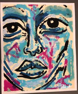 Peter Klashorst - Zeefdruk, Titel, Face. verkocht voor € 50!