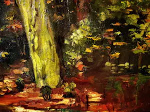 George Pletser - Fraai en krachtig 1930 postimpressionistisch olieverf "Herfst in Kralingse Bos" kopen? Bied vanaf 79!