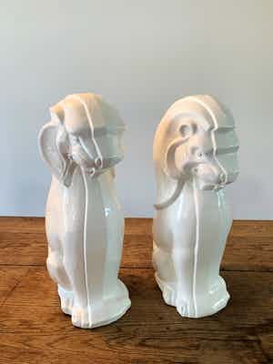 Zeer decoratieve grote beelden in vorm van Leeuw (2) - Aardewerk Italië jaren 70 verkocht voor € 50!