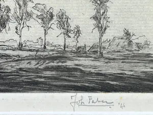 Johan Faber - Ets - Gronings landschap - Groninger Ploeg kopen? Bied vanaf 90!