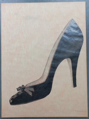 Peter Redert - shoe shine – potlood tekening kopen? Bied vanaf 35!