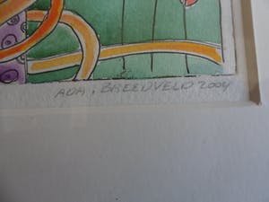 Ada Breedveld - Kleuren ets, titel, "Tuba". kopen? Bied vanaf 40!
