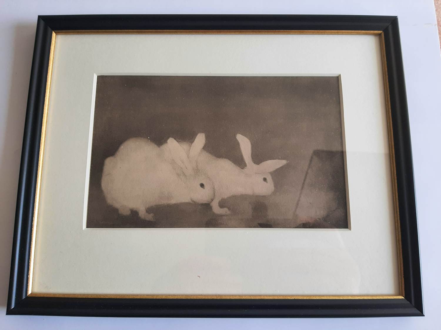 Jan Mankes - Heliogravure " Twee konijnen " verkocht voor € 120!