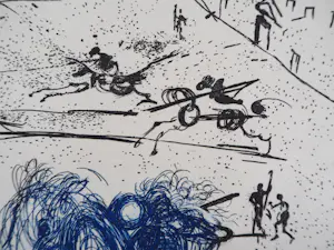 Salvador Dali - De Blauwe Ruiters, originele gravure kopen? Bied vanaf 200!