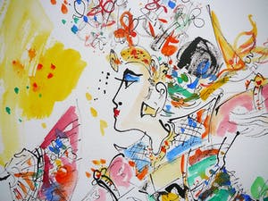 I Nyoman Gunarsa - Bali dancer -aquarel 1994 / groot- kopen? Bied vanaf 1!