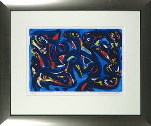 Theo Wolvecamp - Zeefdruk, Abstracte compositie - Ingelijst kopen? Bied vanaf 200!