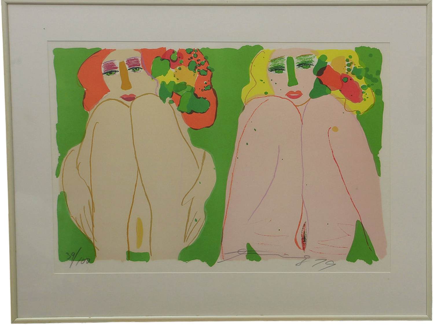 Walasse Ting - Twee zittende dames kopen? Bied vanaf 450!