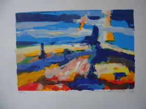 Willem Brauck - Zeefdruk, Landschap kopen? Bied vanaf 35!