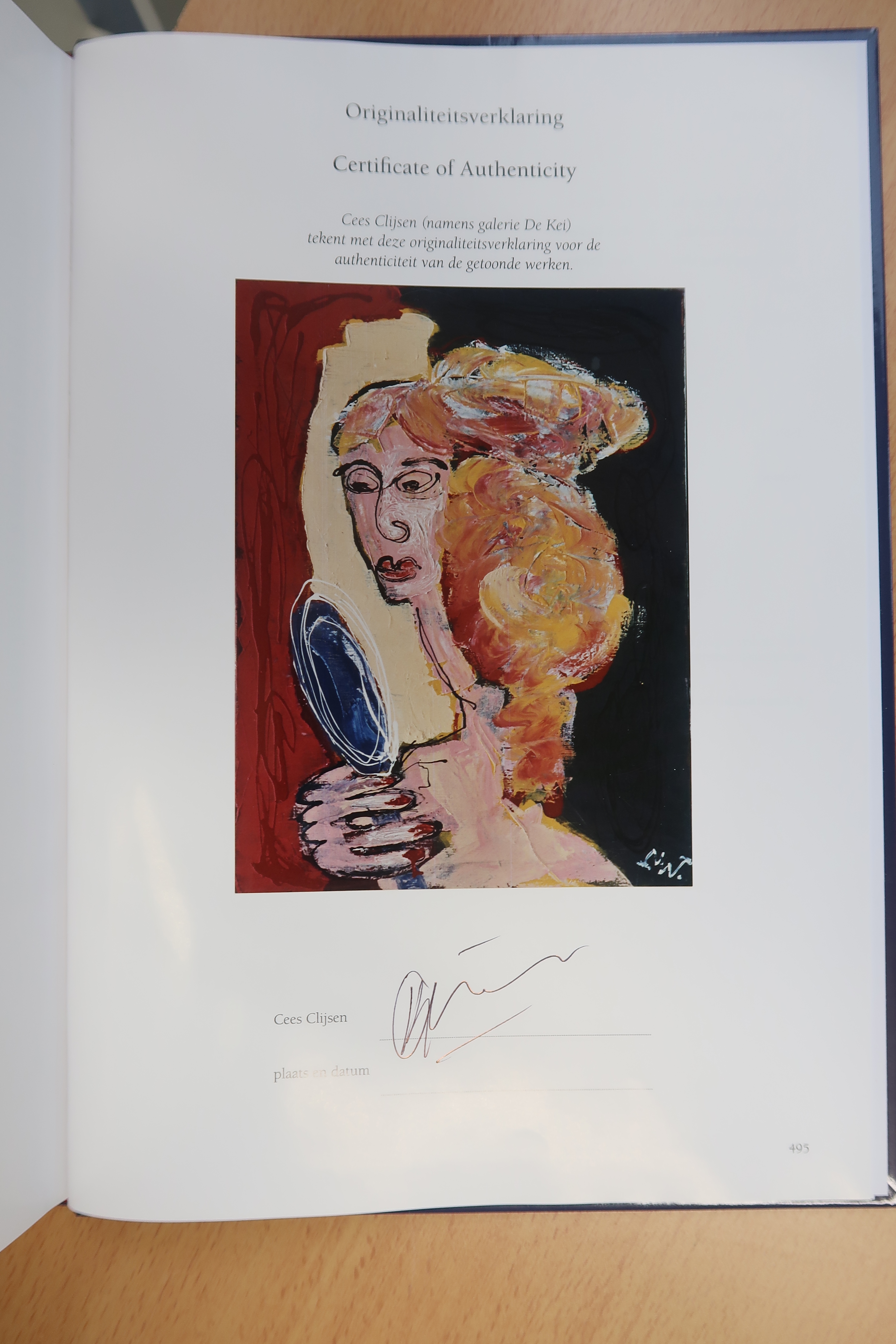 Martin van Wordragen - Olieverf op doek, Dame met spiegel - Ingelijst kopen? Bied vanaf 300!