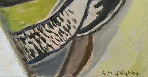 G.H. Sligting - Acryl en olieverf op doek, No.2 Compositie - Ingelijst (Groot) kopen? Bied vanaf 100!