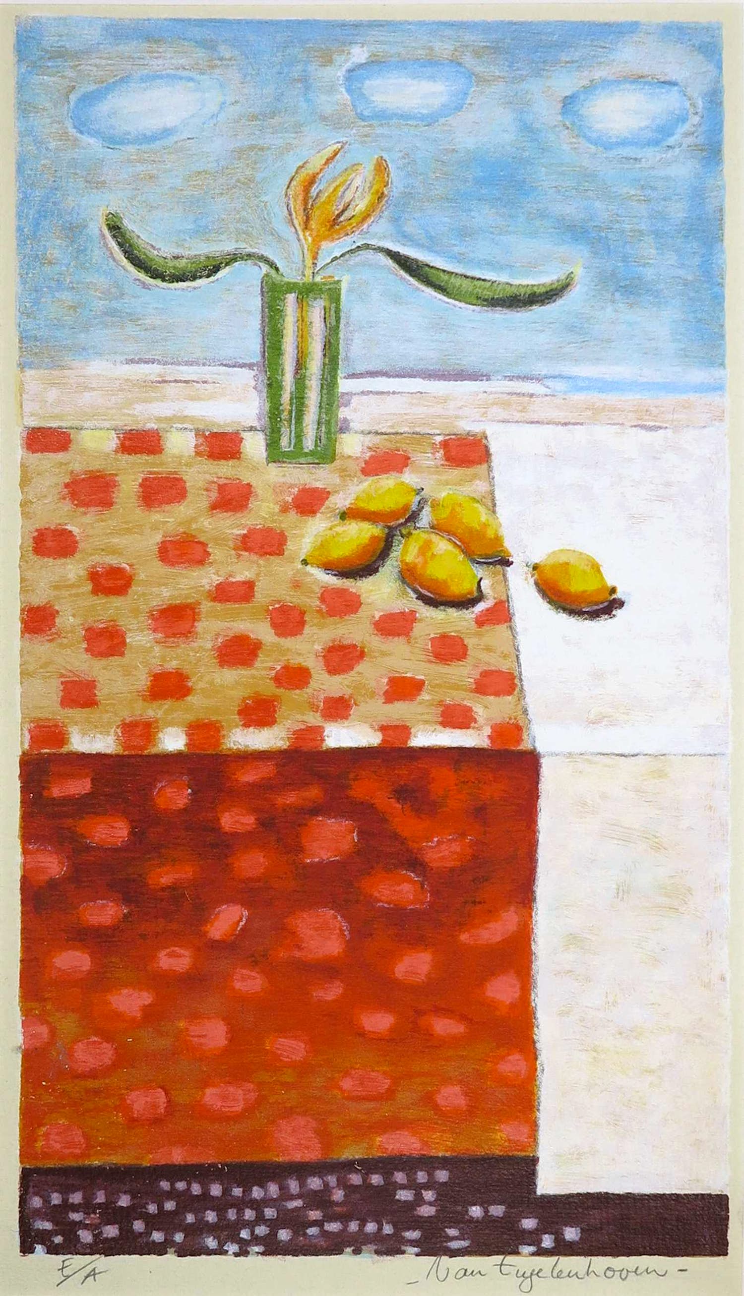 Lita van Engelenhoven - Zeefdruk, Stilleven kopen? Bied vanaf 1!