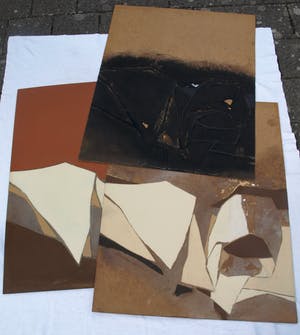 Fon Klement - Gemengde techniek op board (115 x 90 cm), Déploiement (‘Inzet’) – 1977 kopen? Bied vanaf 225!