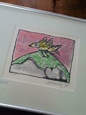 Corneille - gesigneerde zeefdruk in prachtige staat , met passe-partout kopen? Bied vanaf 140!