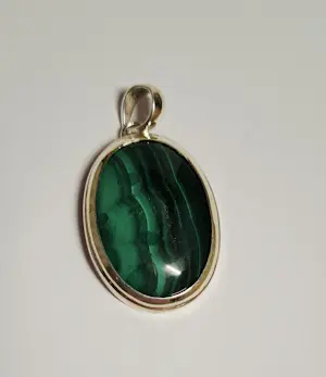 Nieuwe Zilveren Hanger met Malachiet kopen? Bied vanaf 55!