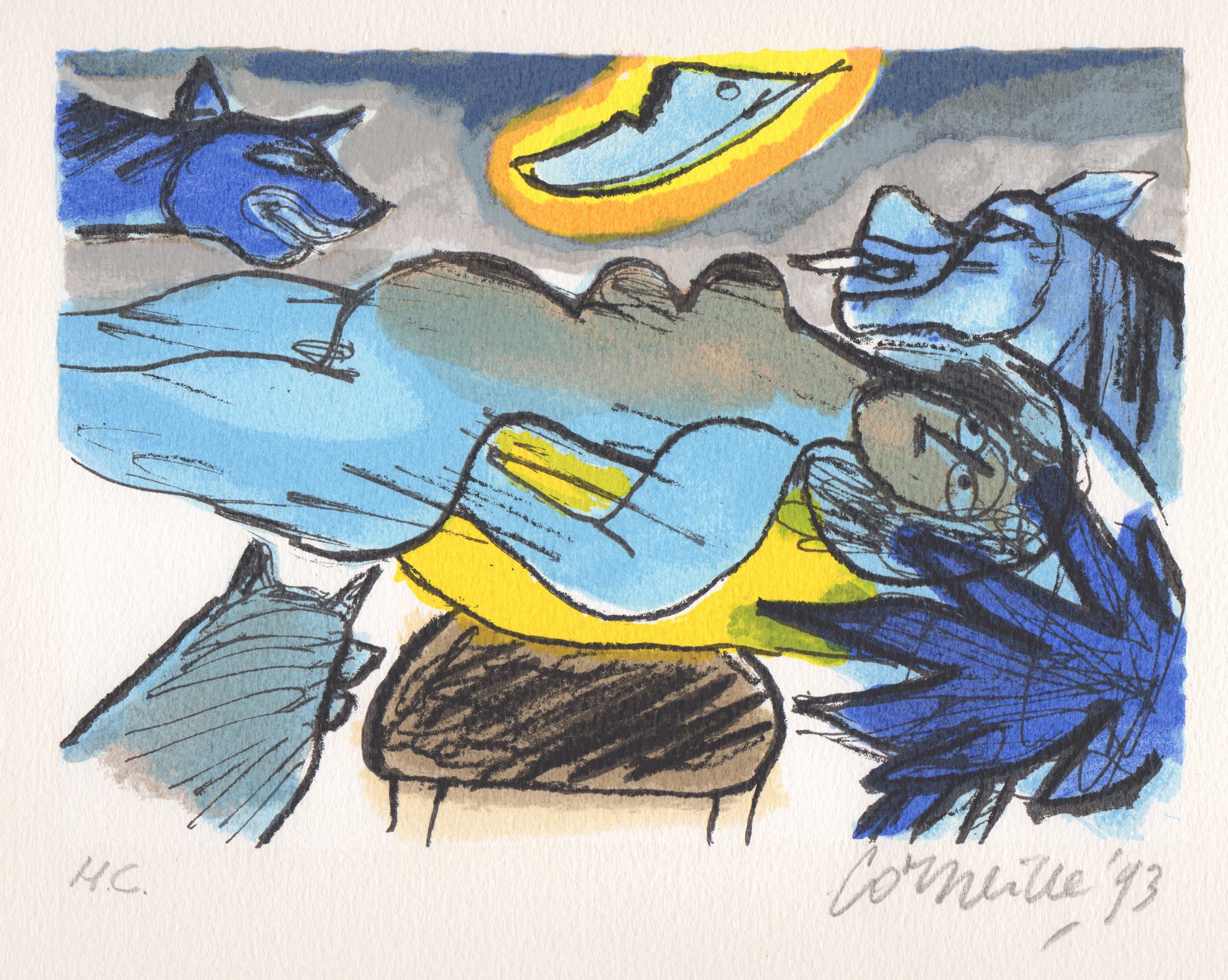 Corneille - zeefdruk, 'Memoire de Bali', 1993 kopen? Bied vanaf 149!