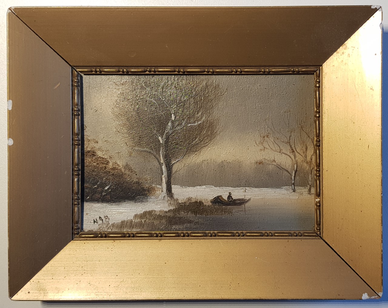 Niet of onleesbaar gesigneerd - paneel, visser, datering onbekend, monogram NGB kopen? Bied vanaf 1!