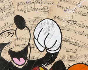 Don Ken - Acryl op collage van partituren, Mickey Mouse - Ingelijst kopen? Bied vanaf 1!