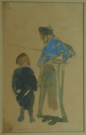 AcheterMaarten Jungmann - Ingelijste aquarel , Twee figuren....? Enchérissez de 50!