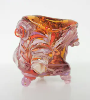 Yvon Trossèl - Glazen gekleurde vaas (paars, oranje, wit) kopen? Bied vanaf 100!