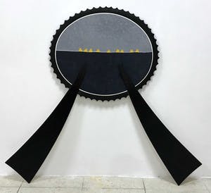 Tiddo Nieboer - Wandobject van beschilderd hout en rubber, Een prettig jachttafereel kopen? Bied vanaf 120!