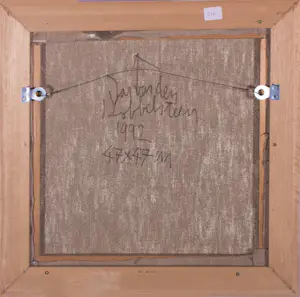 Jan van den Dobbelsteen - Olieverf op doek, Abstracte compositie in geel, oranje en groen - Ingelijst kopen? Bied vanaf 150!