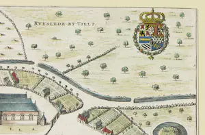 Joan Blaeu - Handgekleurde kopergravure, Ruyslede by Tielt, België (uit het Stedenboek, 1649) kopen? Bied vanaf 1!