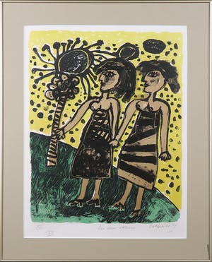 Corneille - Litho, Les deux soeurs - Ingelijst kopen? Bied vanaf 350!