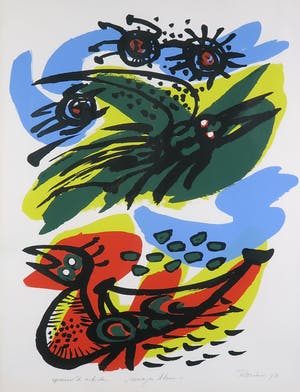 Anton Rooskens - Zeefdruk, Nuages bleus - Ingelijst kopen? Bied vanaf 200!