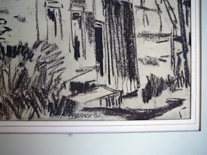 Johan Traarbach - Mheer Zuid Limburg -krijttekening 1966- kopen? Bied vanaf 50!