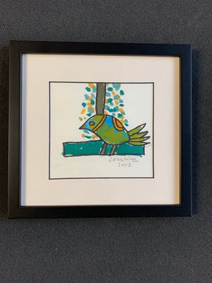 Corneille - Originele ingelijste tekening - De Groene Vogel - 2008 kopen? Bied vanaf 1600!