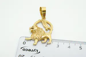 30 - Mooi gedetailleerde 14Krt gouden zodiac sterrenbeeld Leeuw hanger kopen? Bied vanaf 330!