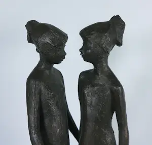 Clemens Pasch - Bronzen beeld, Die Freundinnen + boek! kopen? Bied vanaf 1500!