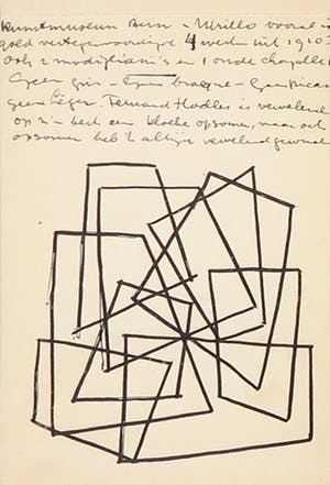 Siep van den Berg - Lot van drie tekeningen, Abstracte composities en muis - Ingelijst kopen? Bied vanaf 35!